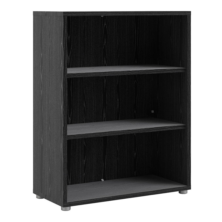 Axton Trinity Bookcase 2 Shelves in Black woodgrain