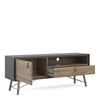 Axton Longwood TV-Unit 1 Door + 1 Drawer In Matt Black Walnut