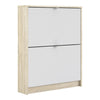 Axton Choctaw Shoe Cabinet With 2 Tilting Doors And 1 Layer In Oak Structure White