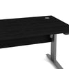 Axton Trinity Desk 150 cm In Black Woodgrain With Height Adjustable Legs With Electric Control In Silver Grey Steel