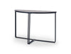 Gillmore Space Finn Demi Lune Console Table Dark Stone Top & Black Frame