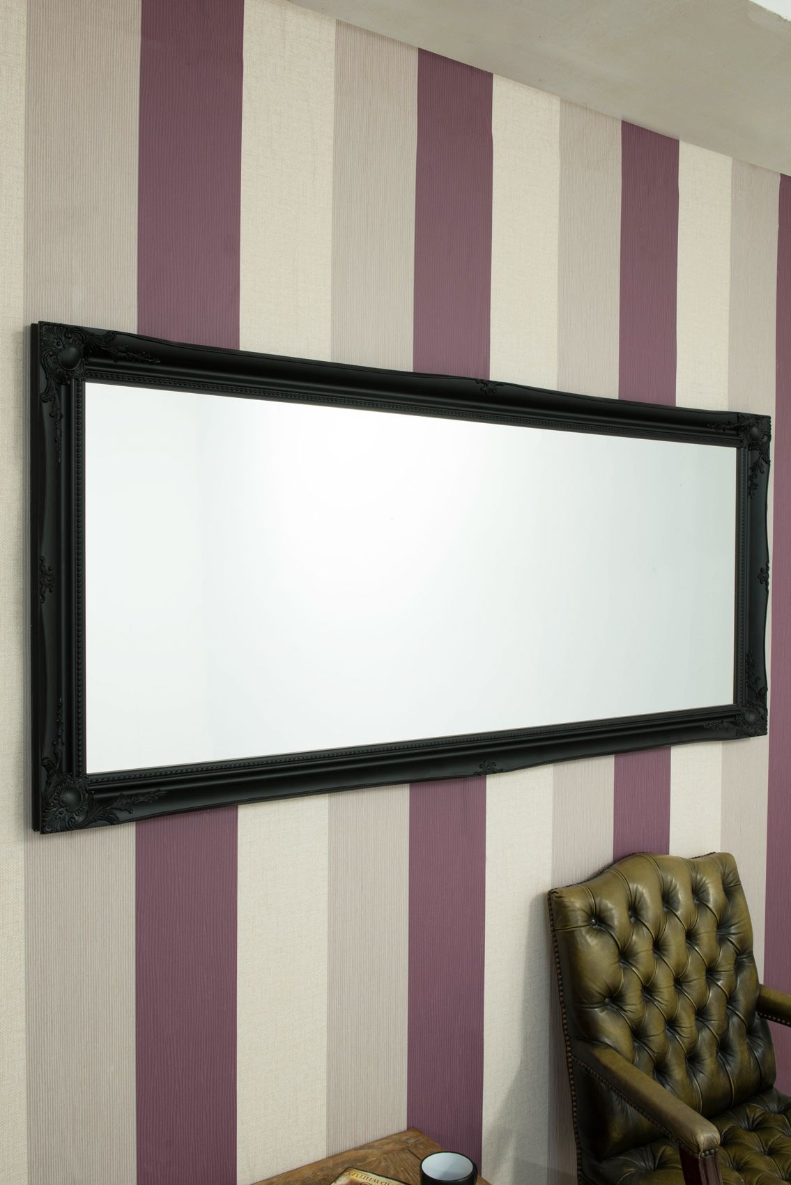 Carrington Baroque Black Shabby Chic Design Large Dress Mirror 167 x 76 CM