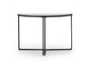 Gillmore Space Finn Demi Lune Console Table Pale Stone Top & Black Frame