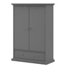 Axton Westchester Wardrobe with 2 Doors 1 Drawer 2 Shelves In Matt Grey