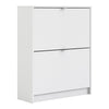 Axton Choctaw Shoe Cabinet With 2 Tilting Doors And 2 Layers In White