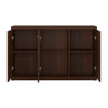 Axton Pelham 3 Door Glazed Sideboard In Dark Mahogany Melamine