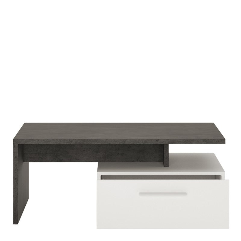 Axton Laconia 2 Drawer Coffee Table in Slate Grey and Alpine White