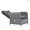 Home Junction Arabella 2 Seater Reclining Sofa and 2 Reclining Armchairs with Coffee Table in Grey