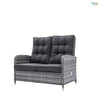 Home Junction Arabella 2 Seater Reclining Sofa and 2 Reclining Armchairs with Coffee Table in Grey