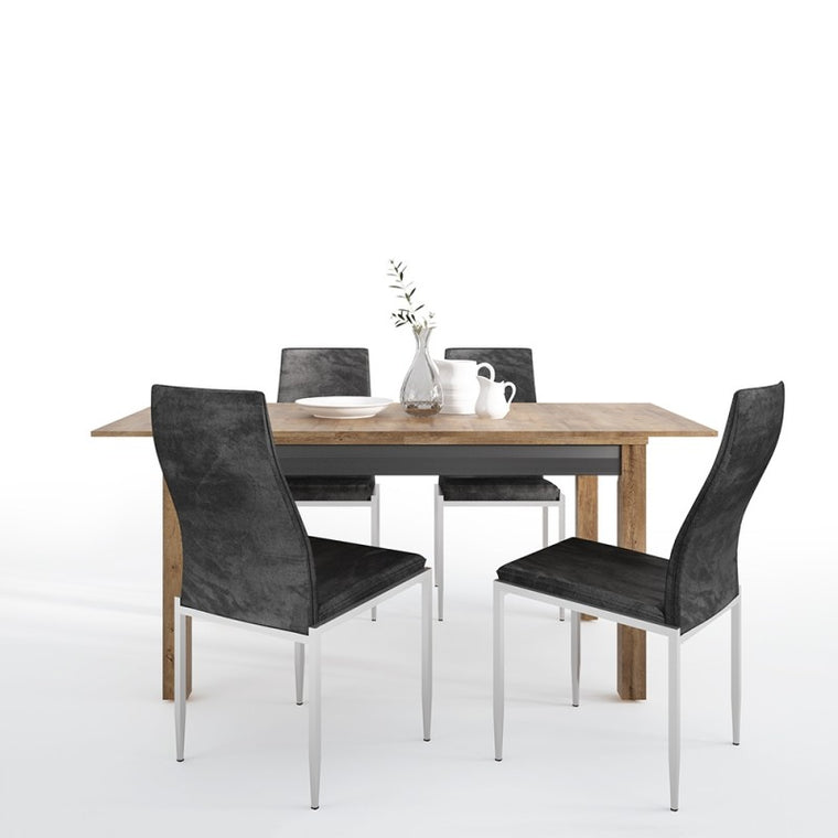 Axton Morris Extending Dining Table + 6 Milan High Back Chair Black