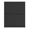 Axton Choctaw Shoe Cabinet With 2 Tilting Doors And 2 Layers In Matt Black