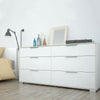 Axton Clason Wide Chest of 6 Drawers (3+3) in White and Oak