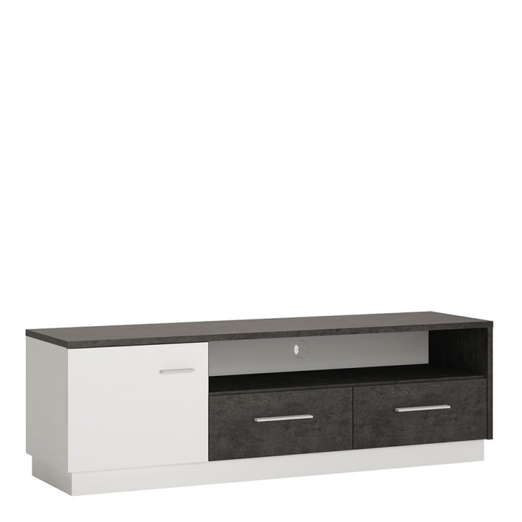 Axton Laconia 1 Door 2 Drawer Wide TV Cabinet In Slate Grey and Alpine White