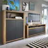 Axton Morris 2 Drawer TV Unit in Lefkas Oak With Matt Black Fronts