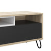 Axton Throggs Match TV Unit 2 Drawers w/ Media Compartment In Oak Wiith Dark Grey And White