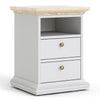 Axton Westchester Bedside 2 Drawers In White And Oak