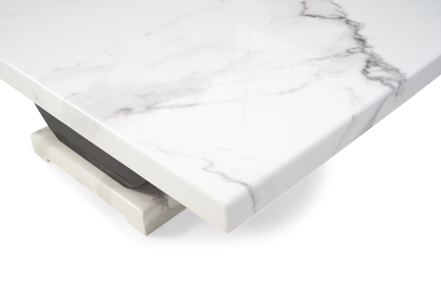 Rivilino 170cm Ivory White Marble Dining Table