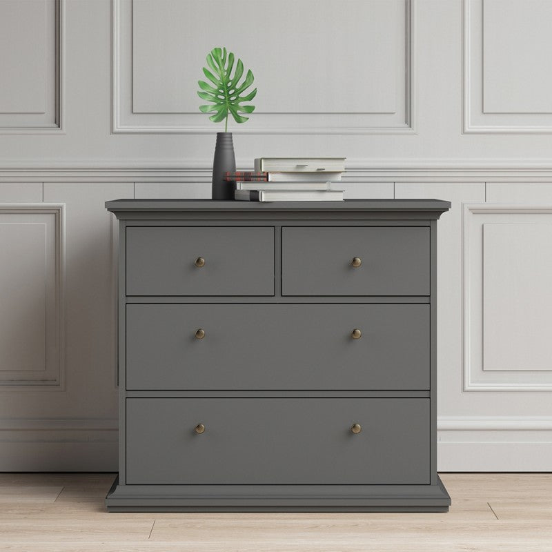 Axton Westchester Chest of 4 Drawers In Matt Grey