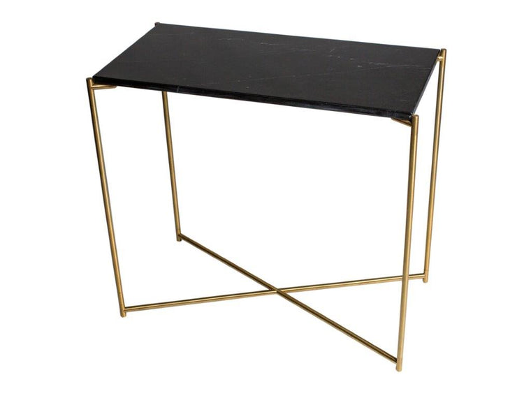 Gillmore Space Iris Small Console Table Black Marble Top