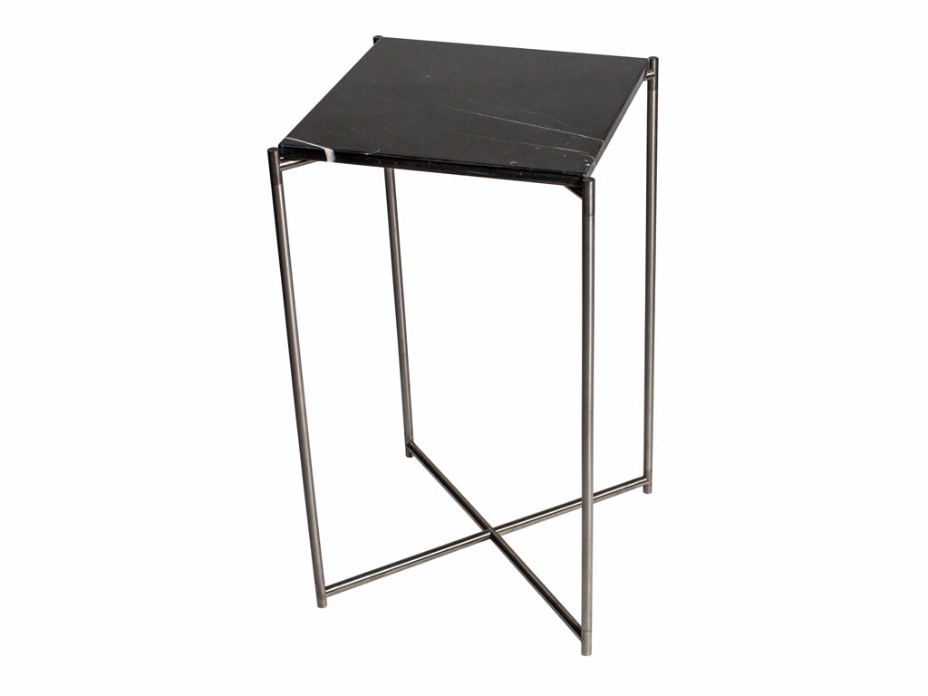 Gillmore Space Iris Square Plant Stand Black Marble Top