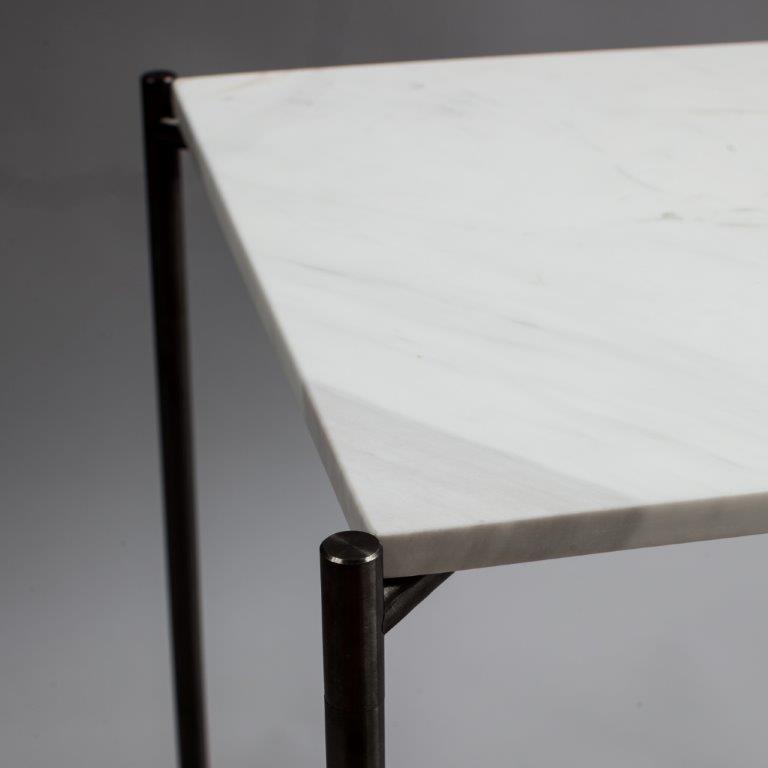 Gillmore Space Iris Rectangle Side Table White Marble Top