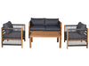 Aspen Solid Acacia Wood Bench Seat 2 chairs and Coffee Table Garden Furniture Set