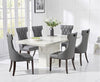 Como 160cm Ivory White Marble Dining Table