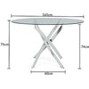 Daytona 165cm Oval Glass Dining Table