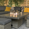 Home Junction Olympus Grey Modular Corner Sofa with Coffee to Dining Rising Gas Firepit Table and Stool