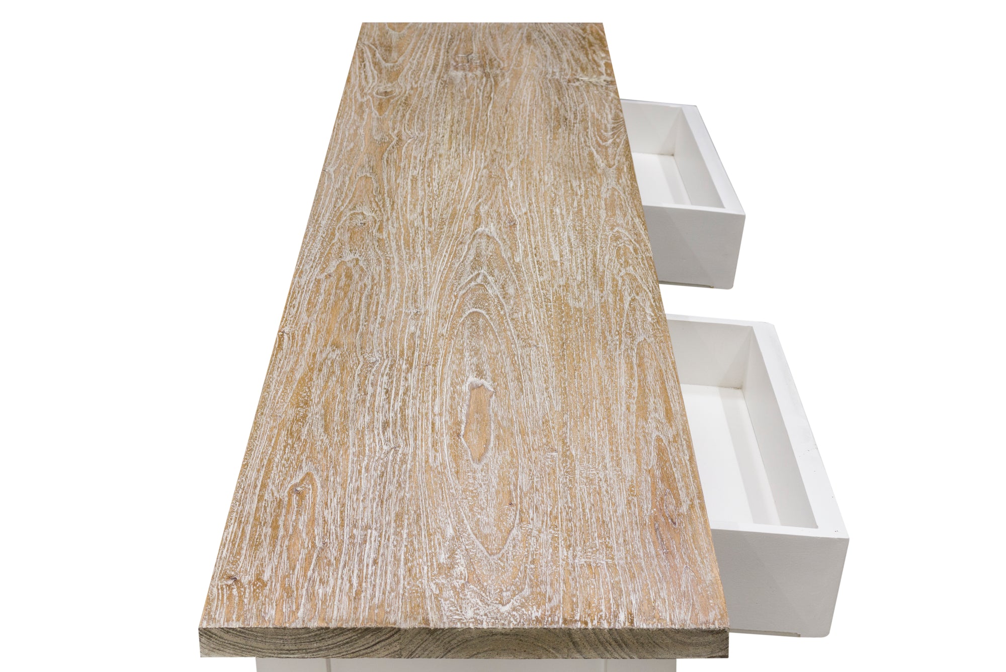 Bodiam Rochester 2 Drawer Console Table with Shelf Antique White