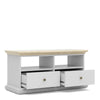 Axton Westchester TV Unit - 2 Drawers 2 Shelves In White And Oak