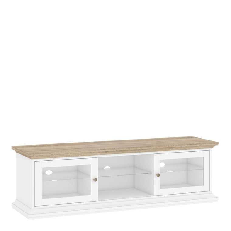 Axton Westchester TV Unit - Wide - 2 Doors 1 Shelf In White and Oak