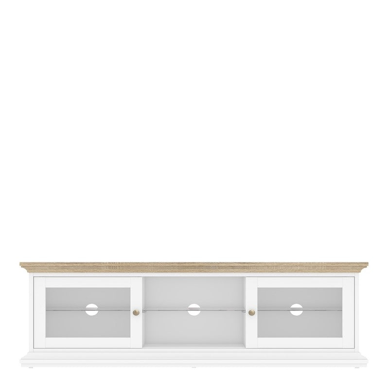 Axton Westchester TV Unit - Wide - 2 Doors 1 Shelf In White and Oak
