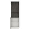 Axton Laconia Tall Glazed display cabinet (LH) in Slate Grey and Alpine White