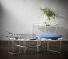 Gillmore Space Finn Large Circular Coffee Table Smoked Glass Top & Polished Chrome Frame