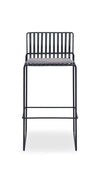 Gillmore Space Finn Bar Stool Pewter Grey Upholstered & Black Frame