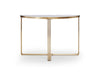 Gillmore Space Finn Demi Lune Console Table Pale Stone Top & Brass Frame