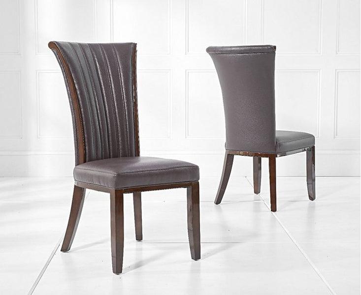 Almeria Brown Leather Dining Chair (Pairs)