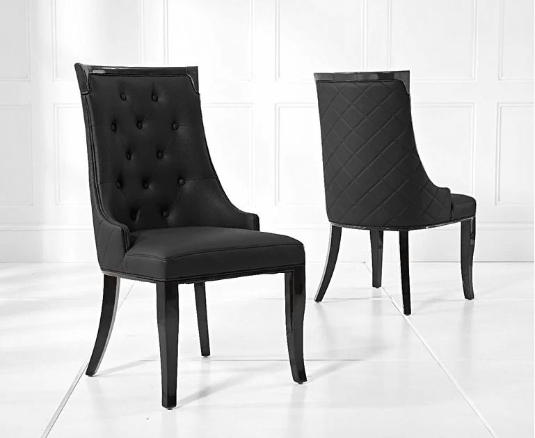 Aviva Black Dining Chair (Pair)
