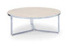 Gillmore Space Finn Large Circular Coffee Table Pale Oak Top & Polished Chrome Frame