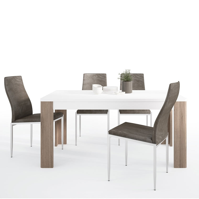 Axton Bronxdale 160 cm Dining Table + 6 Milan High Back Chair Dark Brown