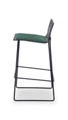 Gillmore Space Finn Bar Stool Conifer Green Upholstered & Black Frame