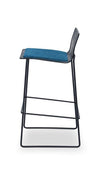 Gillmore Space Finn Bar Stool Admiral Blue Upholstered & Black Frame