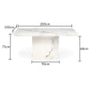 Como 200cm Ivory White Marble Dining Table