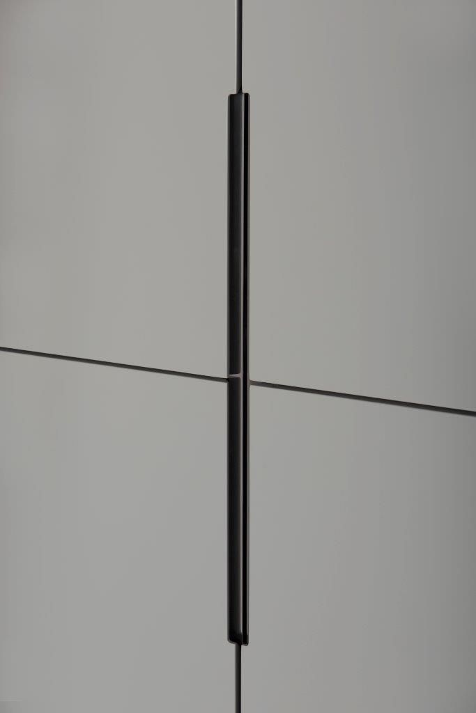 Gillmore Space Alberto Wardrobe Grey With Dark Chrome Accent