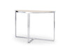 Gillmore Space Finn Demi Lune Console Table Pale Oak Top & Polished Chrome Frame