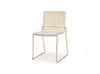 Gillmore Space Finn Stacking Dining Chair Silver Upholstered & Brass Frame