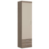 Axton Spuyten Tall 1 Door 2 Drawer Narrow Cabinet in Oak/Champagne