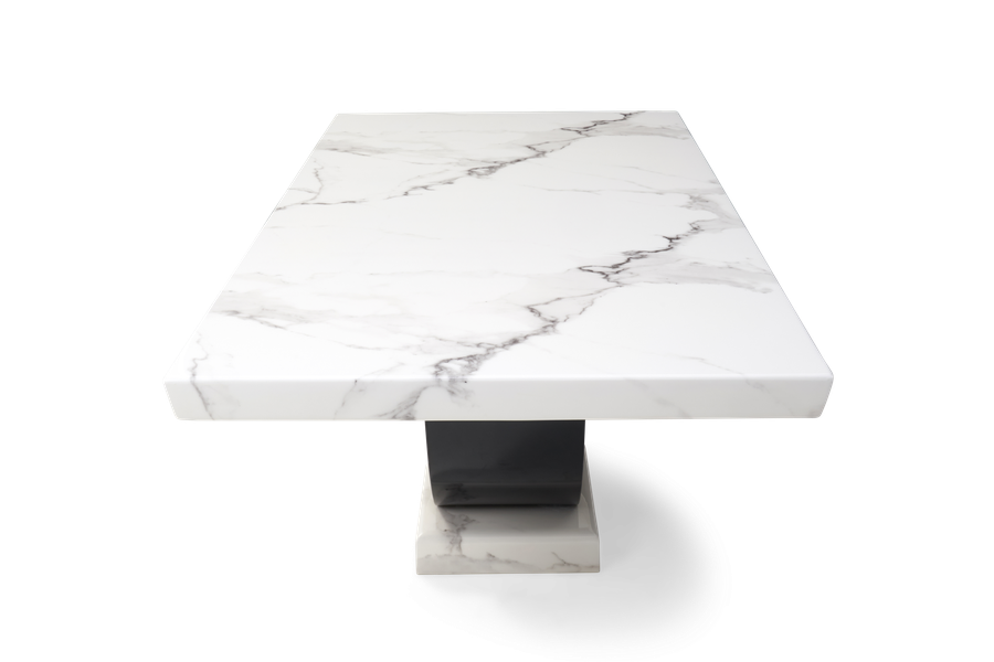 Rivilino 200cm Ivory White Marble Dining Table
