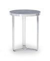 Gillmore Space Finn Circular Side Table Dark Oak Top & Polished Chrome Frame